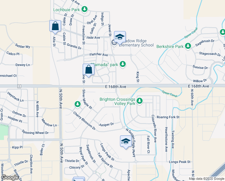 map of restaurants, bars, coffee shops, grocery stores, and more near 1688 Aquamarine Drive in Lochbuie