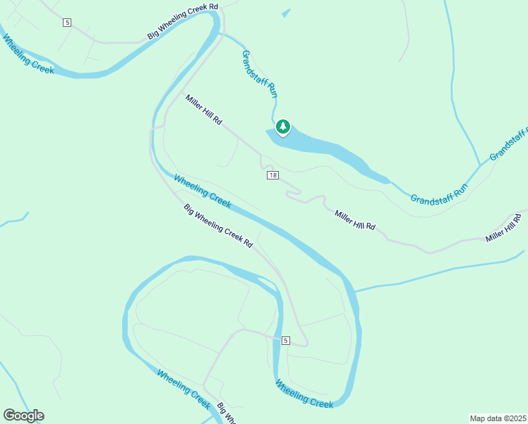 map of restaurants, bars, coffee shops, grocery stores, and more near 302 Big Wheeling Creek Road in Wheeling
