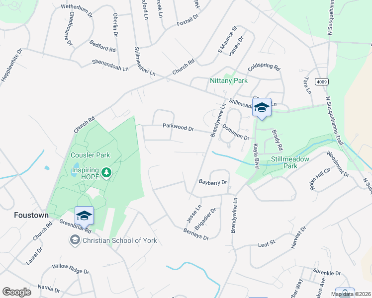 map of restaurants, bars, coffee shops, grocery stores, and more near 626 Crosslyn Drive in York