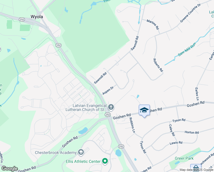 map of restaurants, bars, coffee shops, grocery stores, and more near 4 Aspen Drive in Newtown Square
