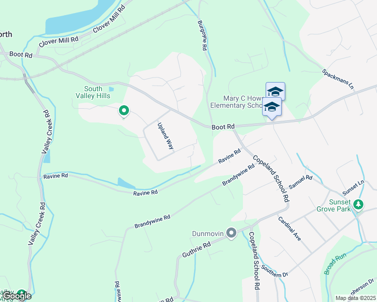map of restaurants, bars, coffee shops, grocery stores, and more near 1000 Hillside Drive in Downingtown