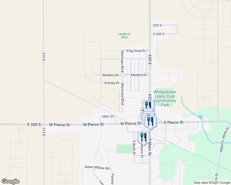 map of restaurants, bars, coffee shops, grocery stores, and more near 200 Uitts Street in Whitestown