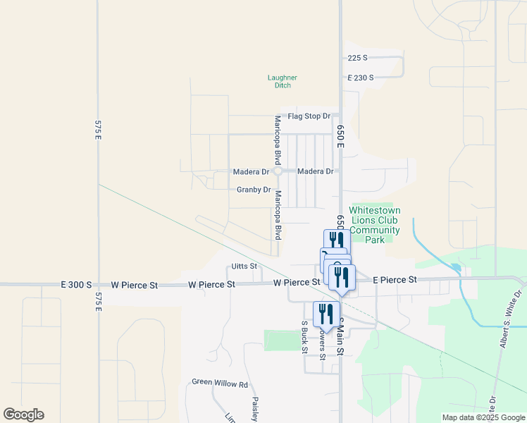 map of restaurants, bars, coffee shops, grocery stores, and more near 200 Uitts Street in Whitestown