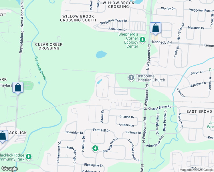 map of restaurants, bars, coffee shops, grocery stores, and more near 751 Chestnut Grove Drive in Blacklick