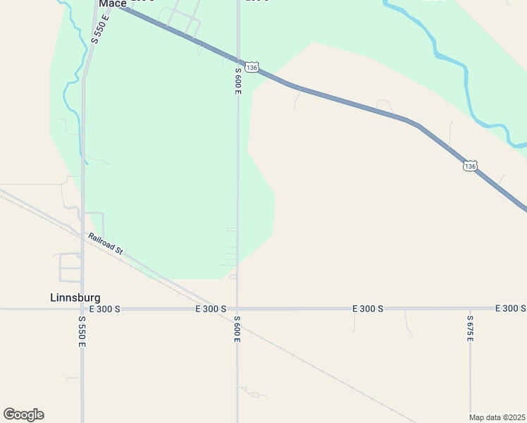 map of restaurants, bars, coffee shops, grocery stores, and more near 2744 South 600 East in Crawfordsville