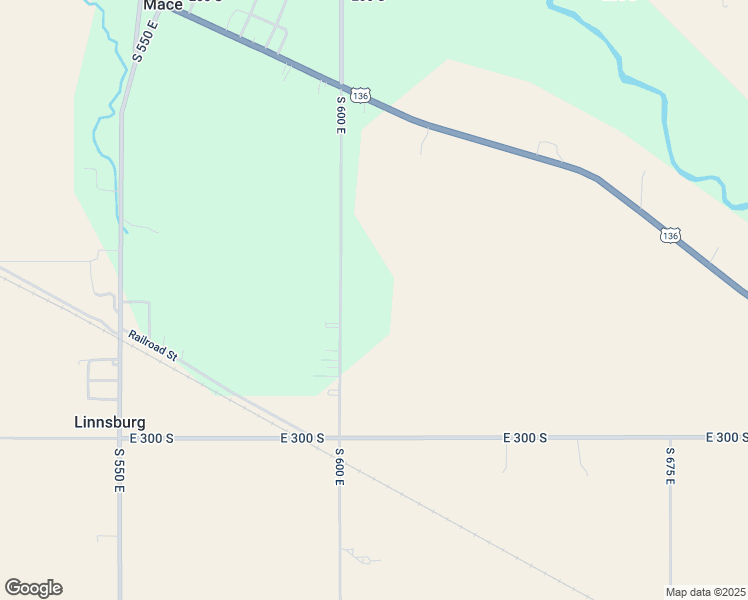 map of restaurants, bars, coffee shops, grocery stores, and more near 2744 South 600 East in Crawfordsville