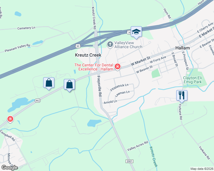 map of restaurants, bars, coffee shops, grocery stores, and more near 31 Crawford Court in Hallam