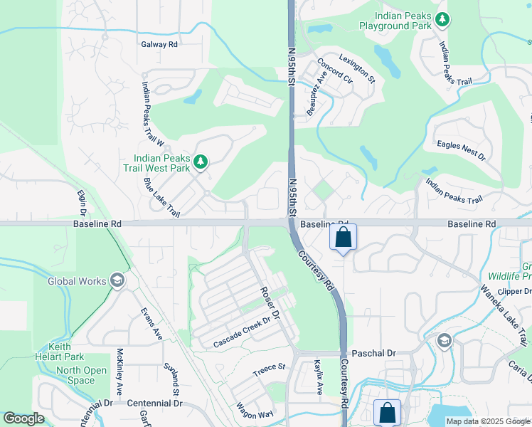 map of restaurants, bars, coffee shops, grocery stores, and more near 325 Caribou Pass Circle in Lafayette