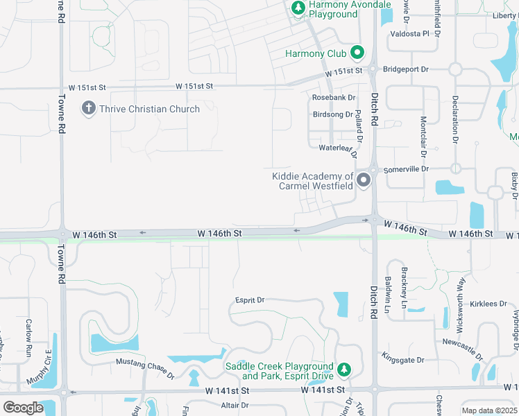 map of restaurants, bars, coffee shops, grocery stores, and more near 1740 West 146th Street in Westfield