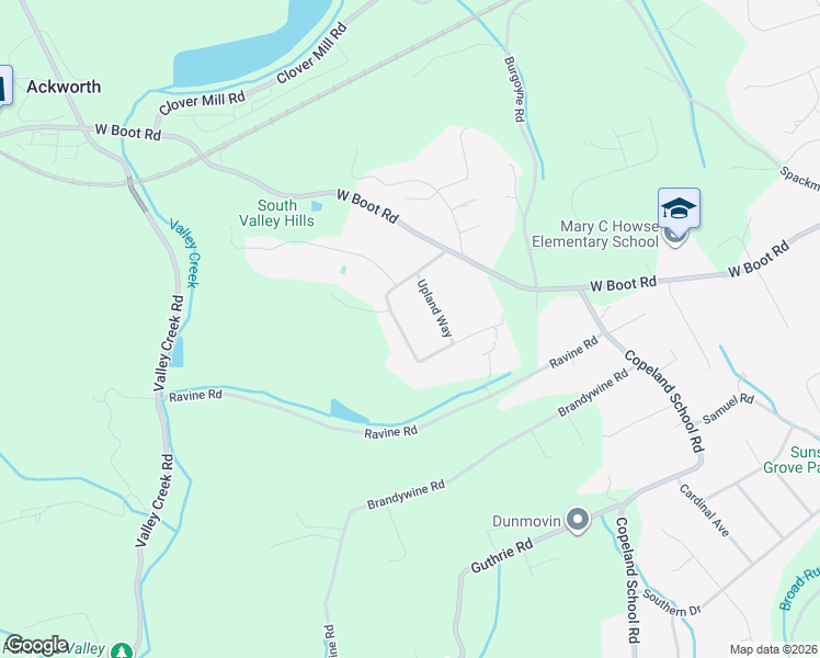 map of restaurants, bars, coffee shops, grocery stores, and more near 1313 Circle Drive in Downingtown