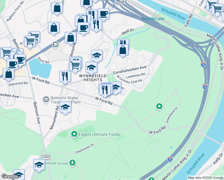 map of restaurants, bars, coffee shops, grocery stores, and more near 2649 Daphne Road in Philadelphia