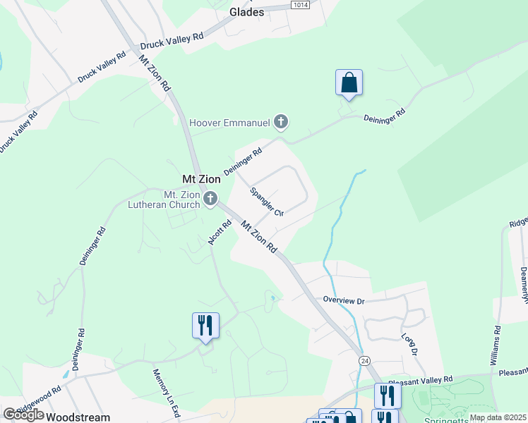 map of restaurants, bars, coffee shops, grocery stores, and more near 3333 Poses Place in York