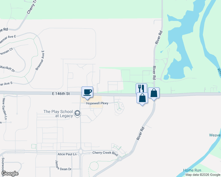 map of restaurants, bars, coffee shops, grocery stores, and more near 7422 East 146th Street in Noblesville