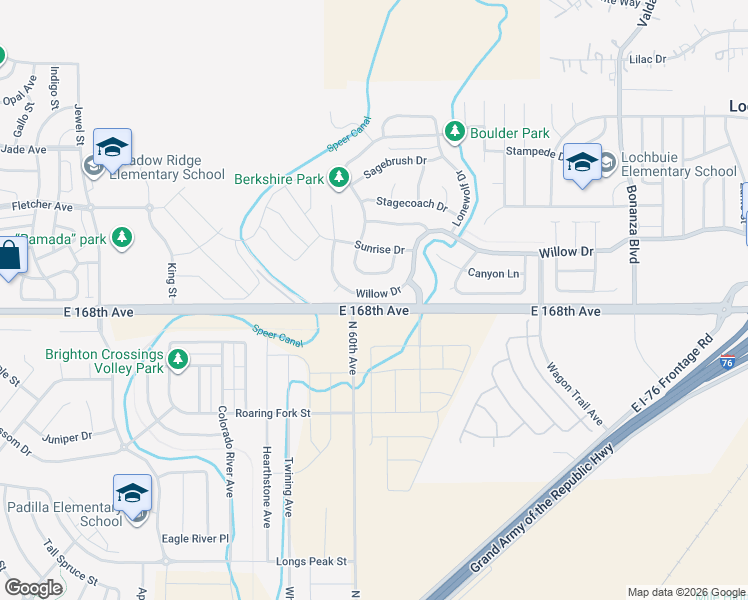 map of restaurants, bars, coffee shops, grocery stores, and more near 853 Willow Drive in Brighton