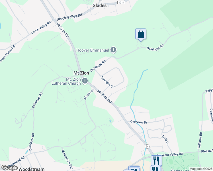 map of restaurants, bars, coffee shops, grocery stores, and more near 3333 Poses Place in York