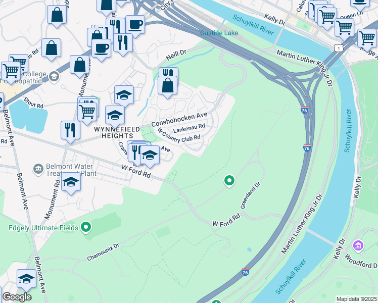 map of restaurants, bars, coffee shops, grocery stores, and more near 2665 Wentworth Road in Philadelphia