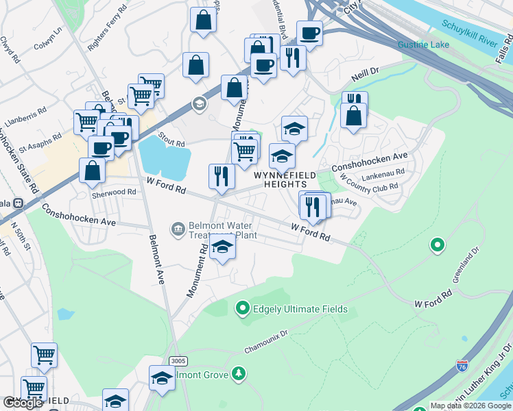 map of restaurants, bars, coffee shops, grocery stores, and more near in Philadelphia