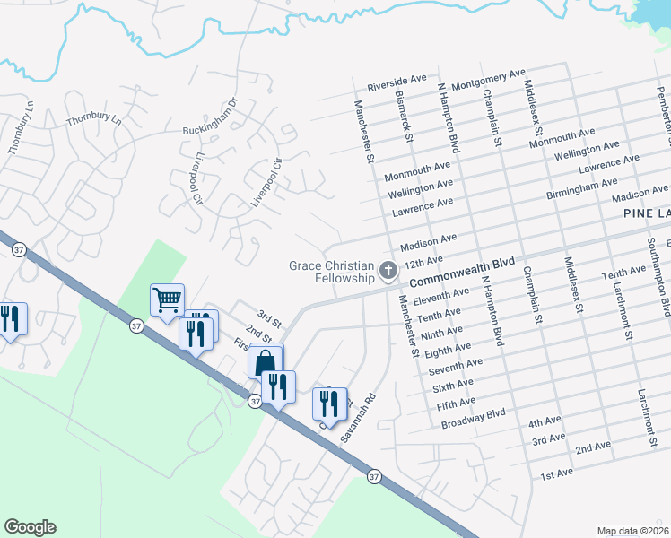 map of restaurants, bars, coffee shops, grocery stores, and more near 4 Overlook Court in Manchester Township