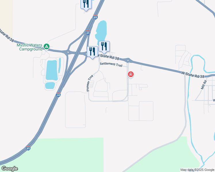map of restaurants, bars, coffee shops, grocery stores, and more near 157 Shamrock Circle in Pendleton