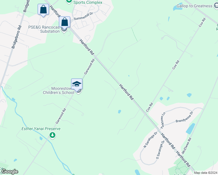 map of restaurants, bars, coffee shops, grocery stores, and more near 717 Bentley Court in Moorestown