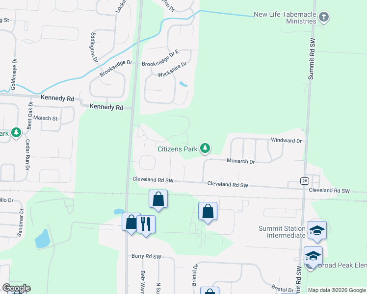 map of restaurants, bars, coffee shops, grocery stores, and more near 660 Faith Ann Drive in Pataskala