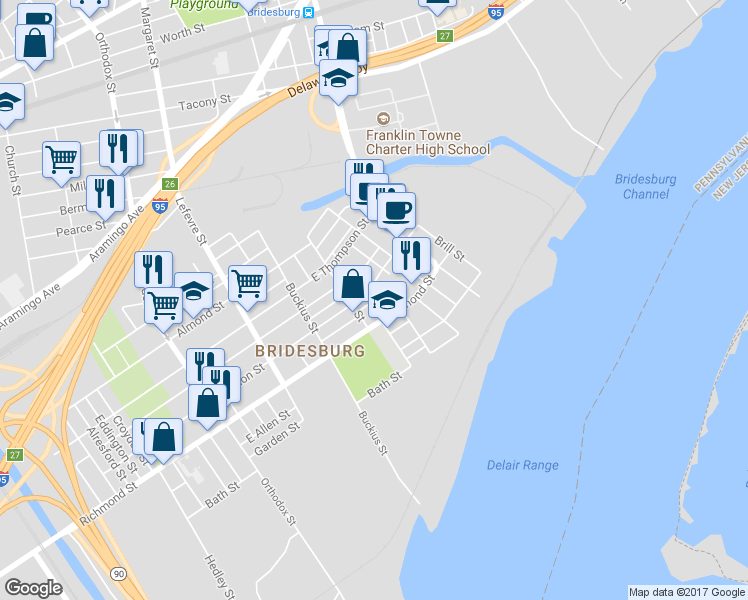map of restaurants, bars, coffee shops, grocery stores, and more near 4723 Salmon Street in Philadelphia