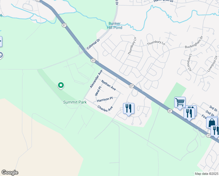 map of restaurants, bars, coffee shops, grocery stores, and more near 14 Nathan Avenue in Manchester Township