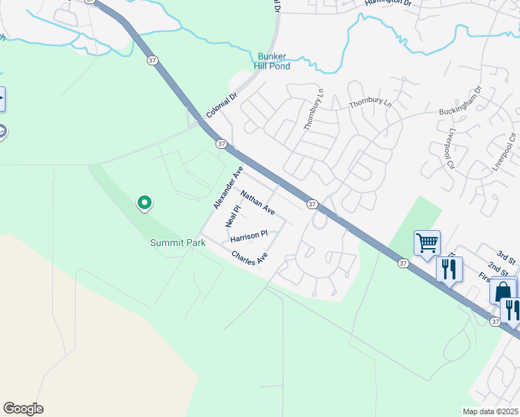 map of restaurants, bars, coffee shops, grocery stores, and more near 14 Nathan Avenue in Manchester Township