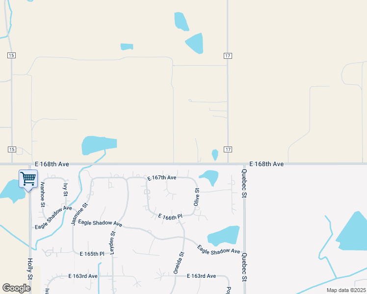 map of restaurants, bars, coffee shops, grocery stores, and more near 7777 County Road 2 in Brighton