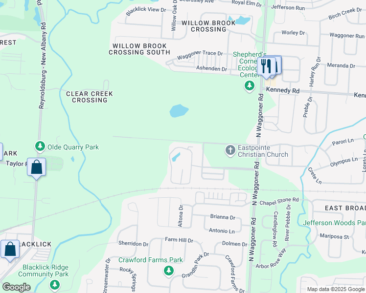 map of restaurants, bars, coffee shops, grocery stores, and more near 7506-7554 Wengert Rd in Franklin