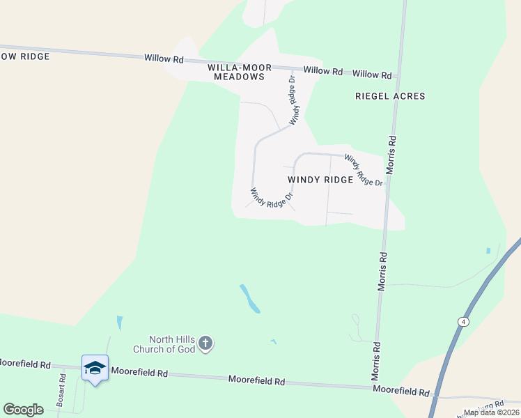 map of restaurants, bars, coffee shops, grocery stores, and more near 3101 Windy Ridge Drive in Springfield