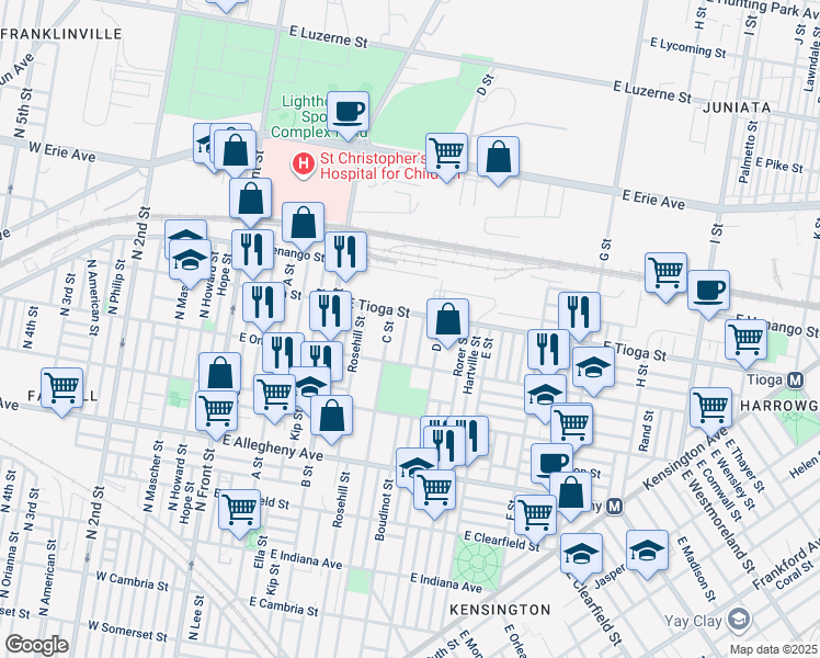 map of restaurants, bars, coffee shops, grocery stores, and more near 3465 Arbor Street in Philadelphia