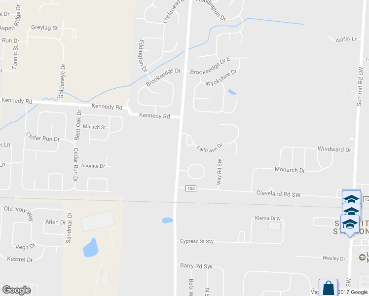 map of restaurants, bars, coffee shops, grocery stores, and more near 350 Golden Valley Drive in Pataskala