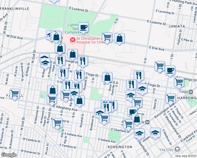 map of restaurants, bars, coffee shops, grocery stores, and more near 3451 Arbor Street in Philadelphia