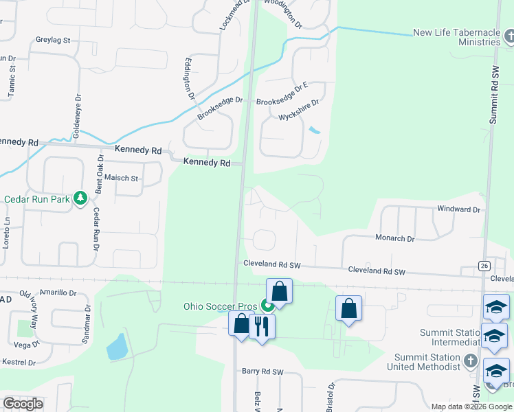 map of restaurants, bars, coffee shops, grocery stores, and more near 475 Faith Ann Drive in Pataskala