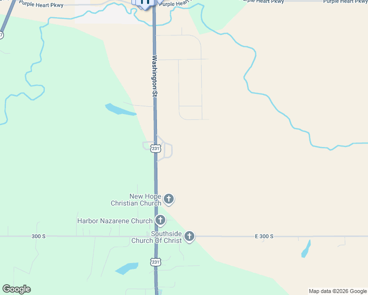 map of restaurants, bars, coffee shops, grocery stores, and more near 2520 U.S. 231 in Crawfordsville