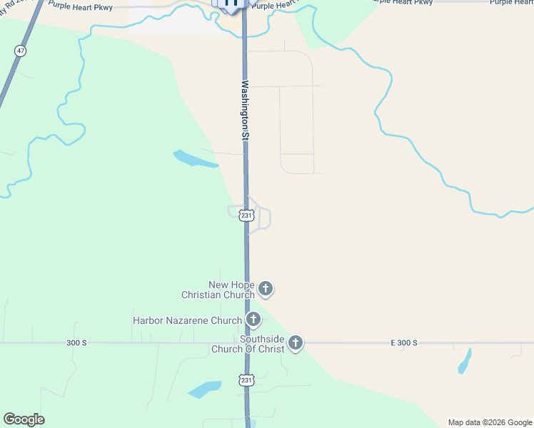 map of restaurants, bars, coffee shops, grocery stores, and more near 2520 U.S. 231 in Crawfordsville