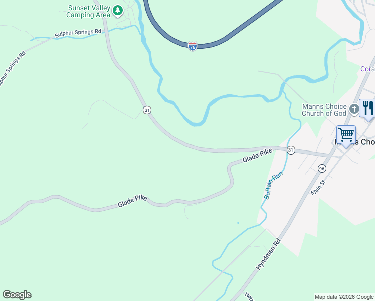 map of restaurants, bars, coffee shops, grocery stores, and more near 5722 Allegheny Road in Manns Choice