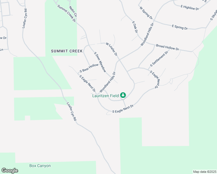 map of restaurants, bars, coffee shops, grocery stores, and more near 1110 S Woodland Hills Dr in Woodland Hills