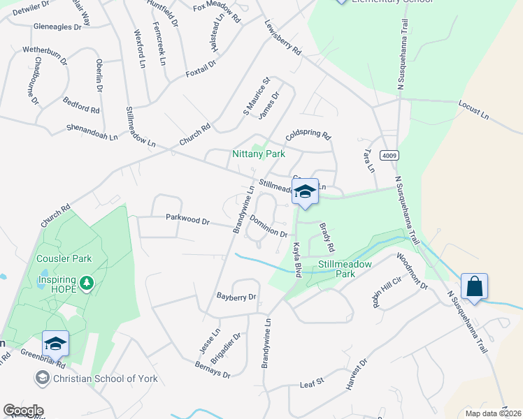 map of restaurants, bars, coffee shops, grocery stores, and more near 2675 Gora Road North in York