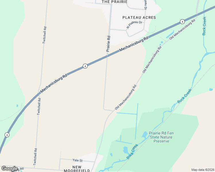 map of restaurants, bars, coffee shops, grocery stores, and more near 5684 Prairie Road in Springfield