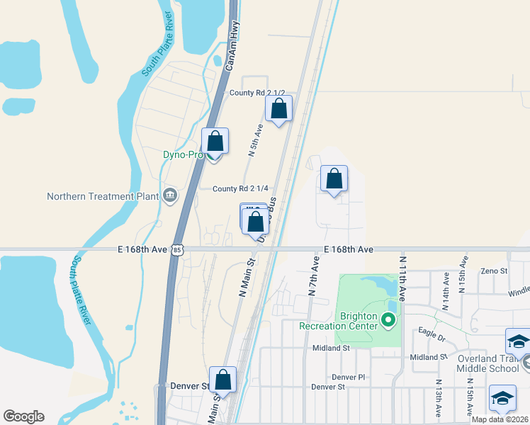 map of restaurants, bars, coffee shops, grocery stores, and more near 109 County Road 27 in Brighton