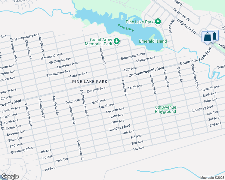 map of restaurants, bars, coffee shops, grocery stores, and more near 1000 Burnside Street in Toms River