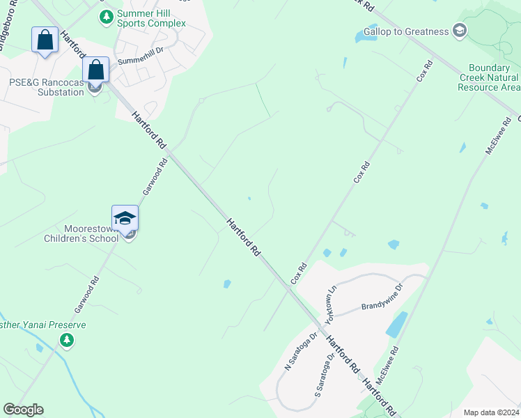 map of restaurants, bars, coffee shops, grocery stores, and more near 708 Kimberly Drive in Moorestown