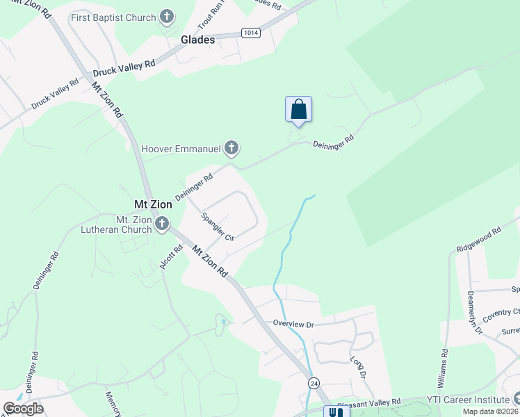 map of restaurants, bars, coffee shops, grocery stores, and more near 2268 Spangler Circle in York