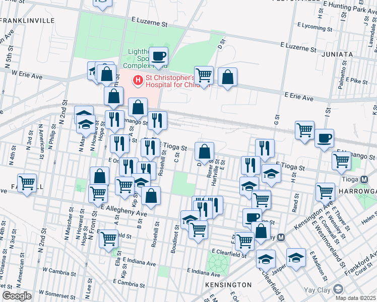 map of restaurants, bars, coffee shops, grocery stores, and more near 3465 Arbor Street in Philadelphia
