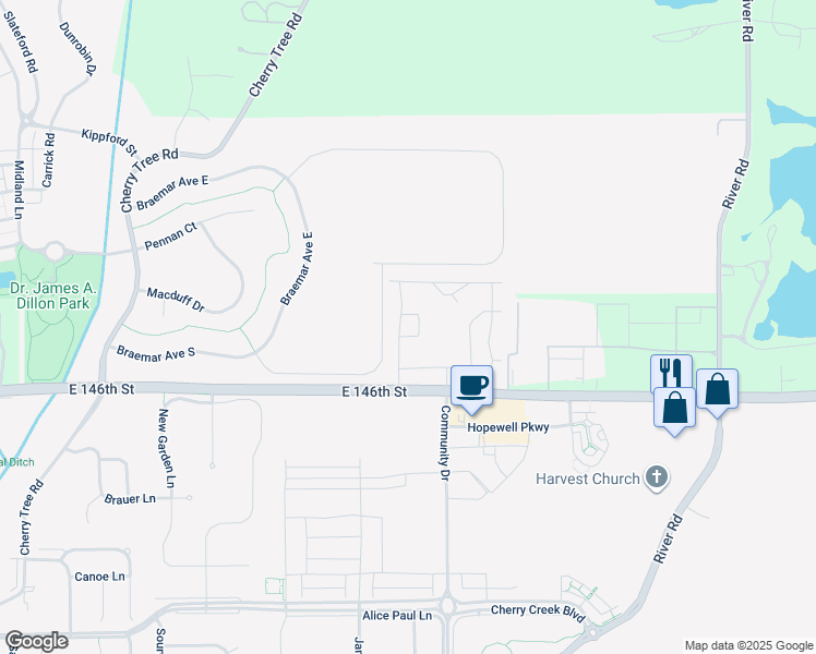 map of restaurants, bars, coffee shops, grocery stores, and more near 14688 Dorset Lane in Noblesville