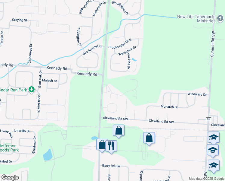map of restaurants, bars, coffee shops, grocery stores, and more near 475 Faith Ann Drive in Pataskala