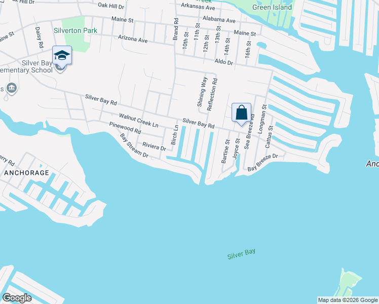 map of restaurants, bars, coffee shops, grocery stores, and more near 2 Lagoon Drive West in Toms River
