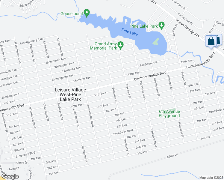 map of restaurants, bars, coffee shops, grocery stores, and more near 1341 11th Avenue in Toms River